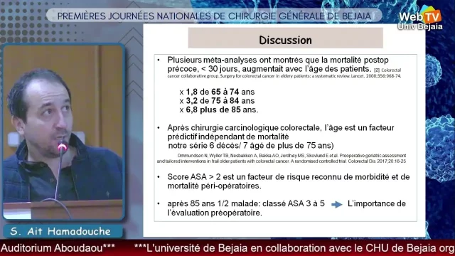 Conférence animée par :Dr. AIT HAMADOUCHE, CHU-Tizi Ouzou