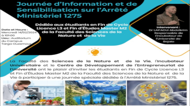 Débat autour de la Conférence animée par Dr. LAIFAOUI Abdelkrim, Responsable de l’Incubateur de l’Université de Bejaïa.