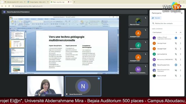 Visioconférence animée par: BOUDECHICHE Nawal, Professeure – Université d’El-Tarf