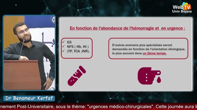 Conférence animée par: Dr BENAMEUR KERFEF M., MCA, Faculté de Médecine-Bejaïa