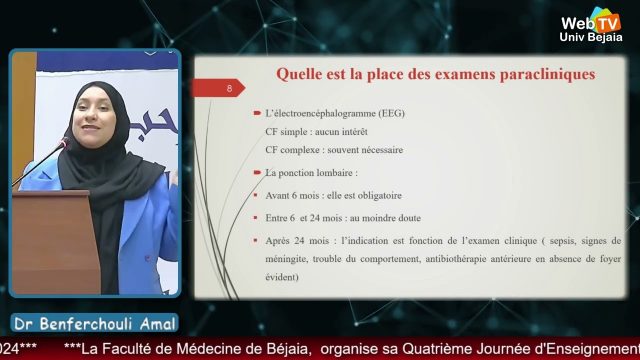 Conférence animée par: Dr BENFERCHOULI Amal, Maître-assistante, Service pédiatrie, CHU Béjaïa, Faculté de Médecine-Bejaïa