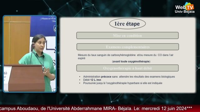 Conférence animée par: Dr DAHMOUN, MA, Béjaïa, CHU Béjaïa, Faculté de Médecine-Bejaïa