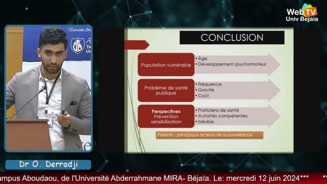 Conférence animée par: Dr O. DERRADJI, R. Chenna, K. Djoulane, T. Khabil, H. Bekralas, Résident, Service Neurochirurgie, CHU Béjaïa, Faculté de Médecine-Bejaïa