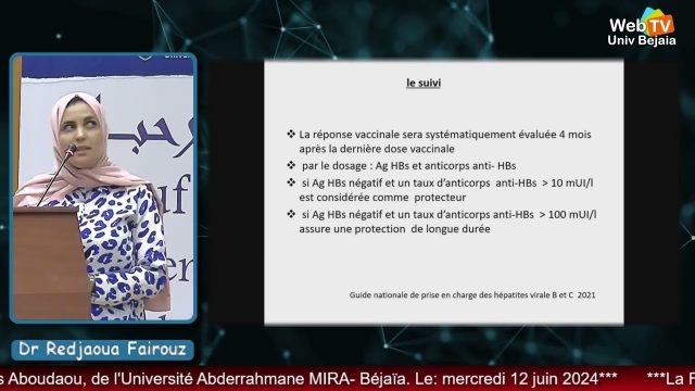 Conférence animée par: Dr REDJAOUA Fairouz, Maître-assistante, Service pédiatrie, CHU Béjaïa, Faculté de Médecine-Bejaïa