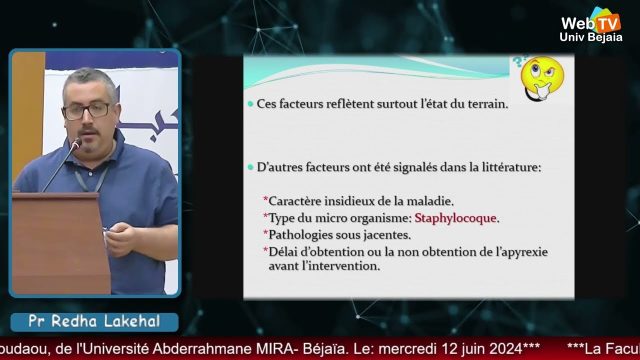 Conférence animée par: Dr Rédha LAKEHAL, Chirurgie cardiovasculaire, EHS Riad Constantine