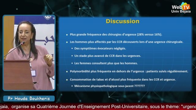 Conférence animée par: Pr Houda BOUKHRIS, Faculté de Médecine-Bejaïa