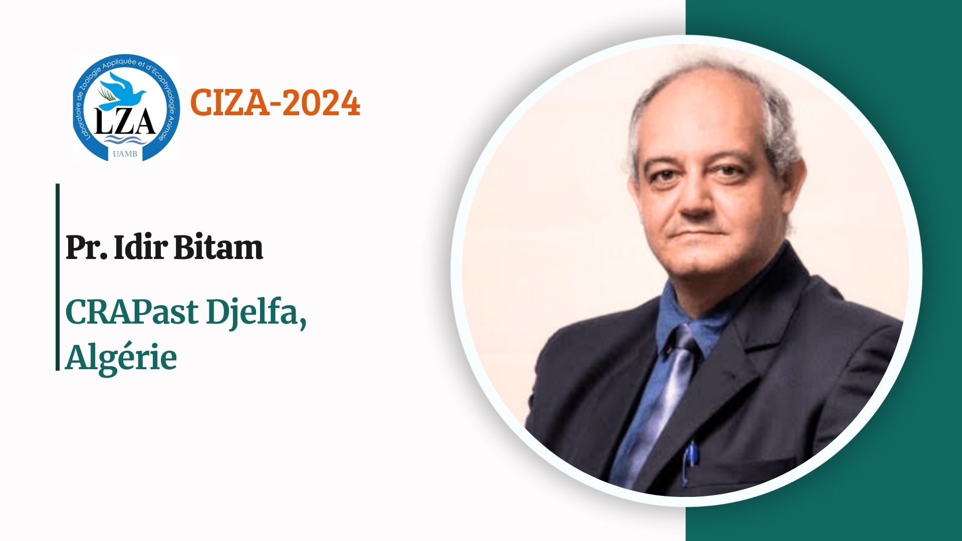 bitam idir ciza2024 14 15 oct 2024 Conférence animée par le professeur Idir Bitam (CRAPast Djelfa, Algérie): Zoonoses infectieuses en Algérie.