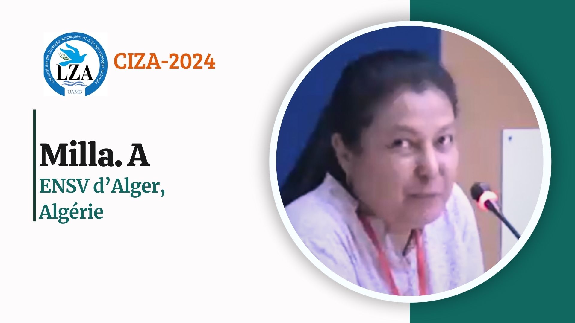 mila a ciza2024 14 15 oct 2024 Communication de Mme. Milla A, (ENSV d’Alger, Algérie) : Parasites intestinaux des singes vivants en captivitédans le parc zoologique du Jardin d’essai du Hamma (Alger, Algérie).