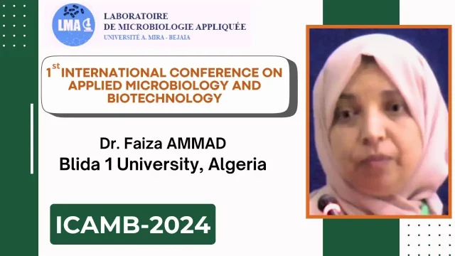 Communication de Dr. Faiza AMMAD (Blida 1 University, Algeria): Characterization of some bacteriafrom a wastewater treatment plant (STEP) in the Blida region (Algeria).