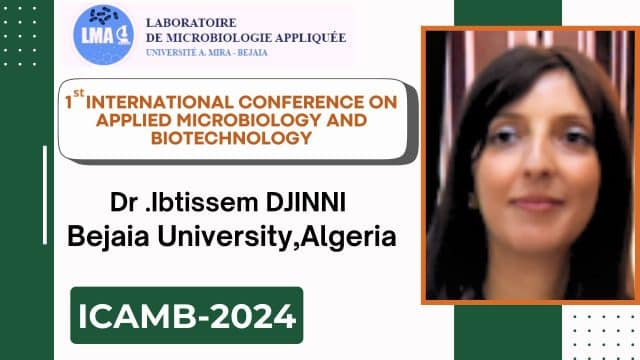 Communication de Dr. Ibtissem DJINNI(Bejaia University, Algeria): Actinobacteria derived fromAlgerian ecosystems: A promising source of novel active compounds against multidrug resistant bacteria.