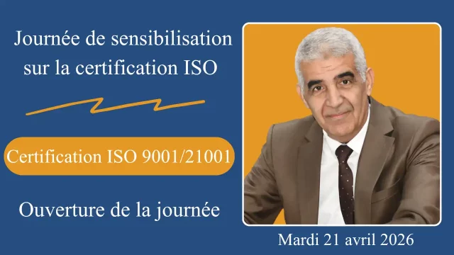 Ouverture journée sensibilisation sur la certification ISO